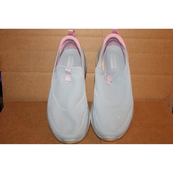 Skechers Shoes - Skechers Go Walk Air Cooled Goga Mat Slip On Sneakers Grey Pink Womens Shoes
